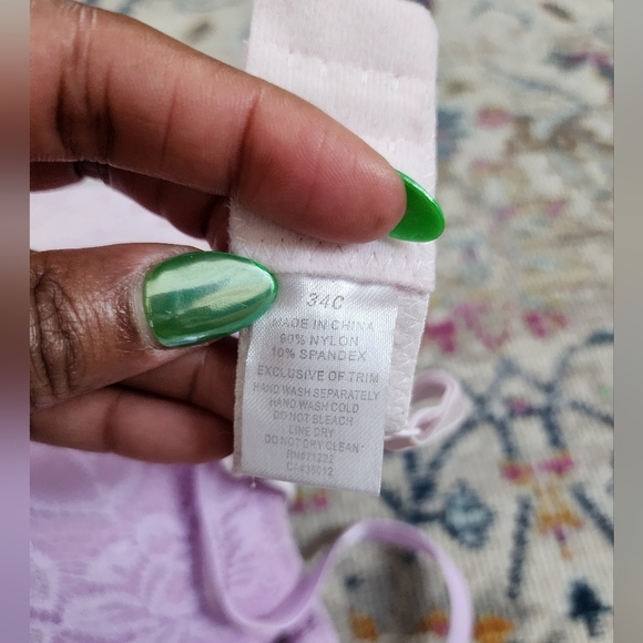 Bra Lot, (all 3x) Light Pink, Purple Lace Cup Prelove Bras, sz 34C - Picture 3 of 8